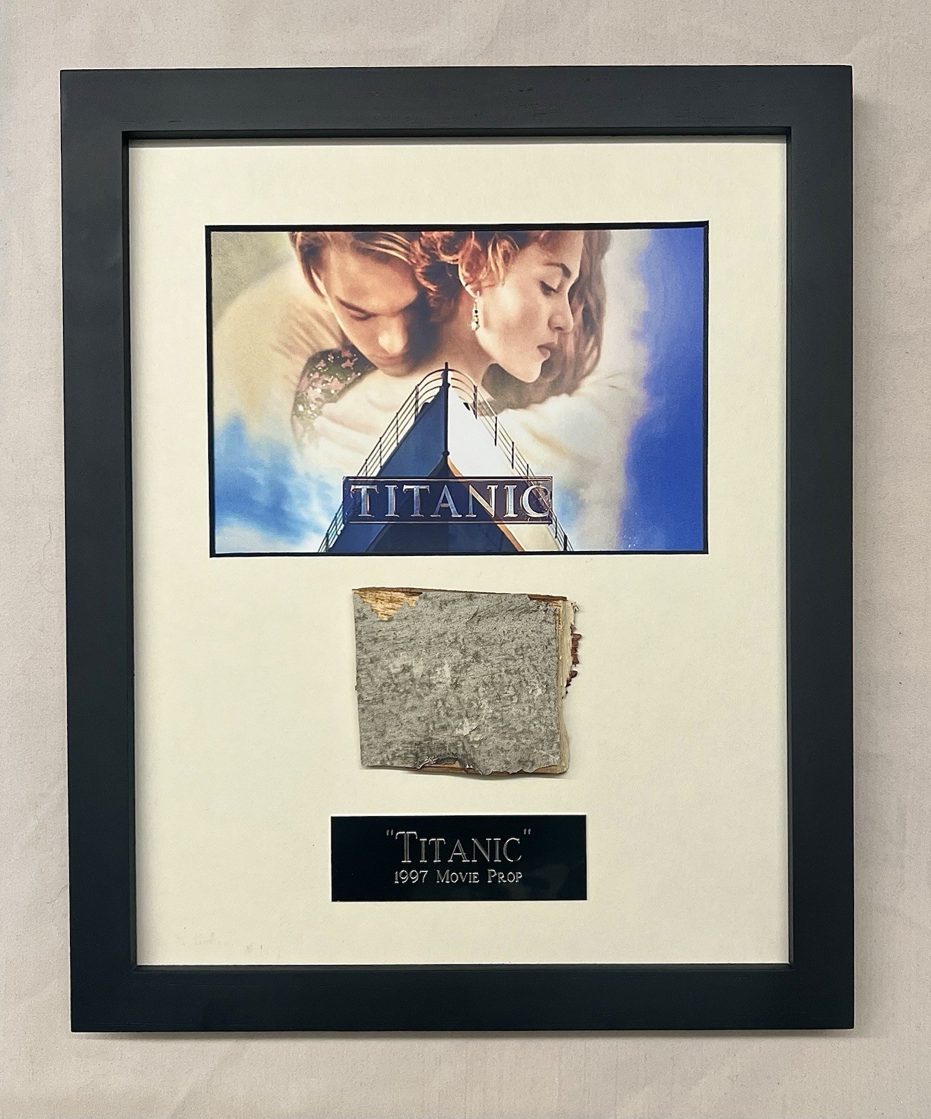 Framed 1997 TITANIC Movie Prop. Piece of The Ships Hull w/signed LOA. Relic. WSL