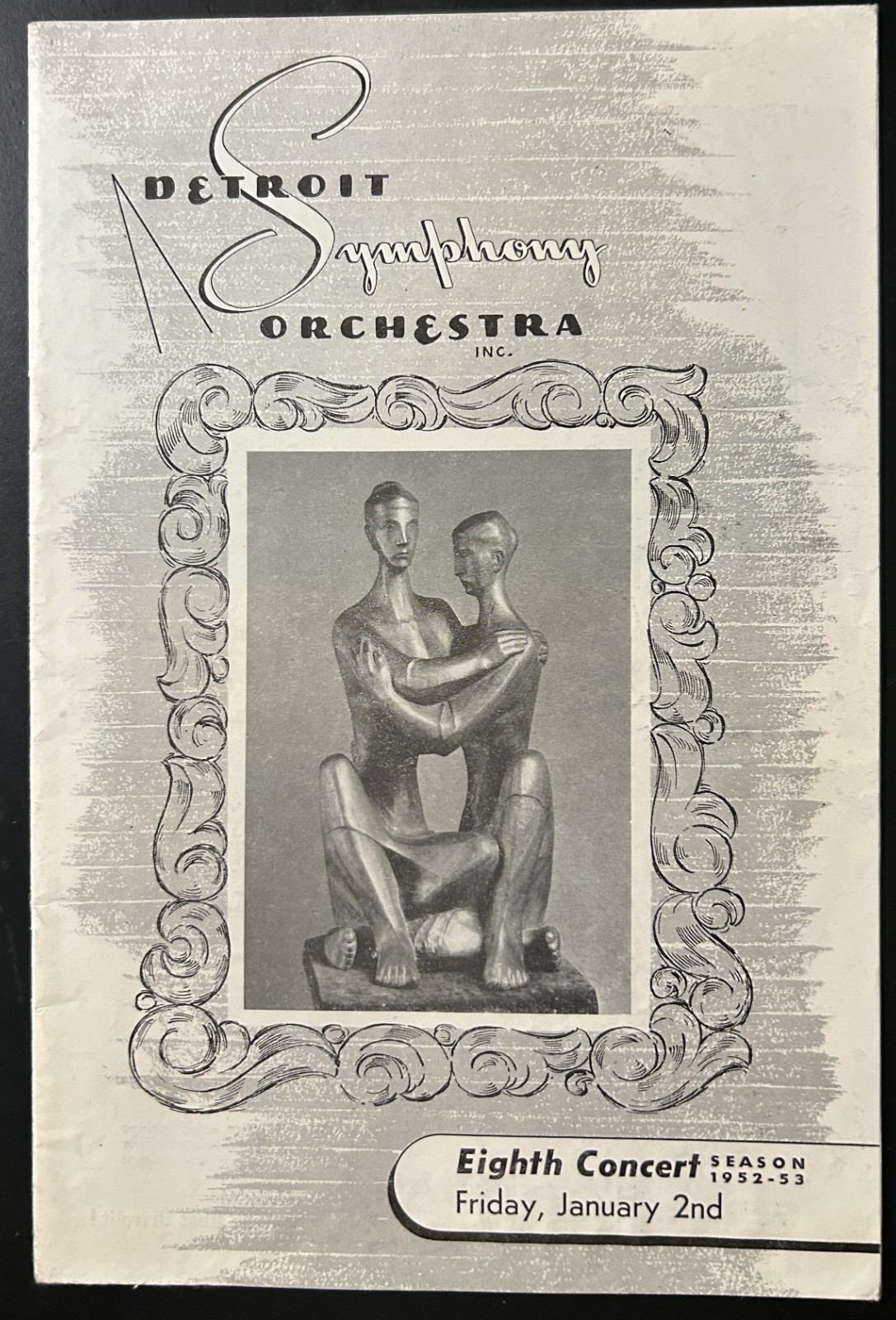 1953 Detroit Symphony Orchestra Program Paul Paray Mozart Steinway Sound Room