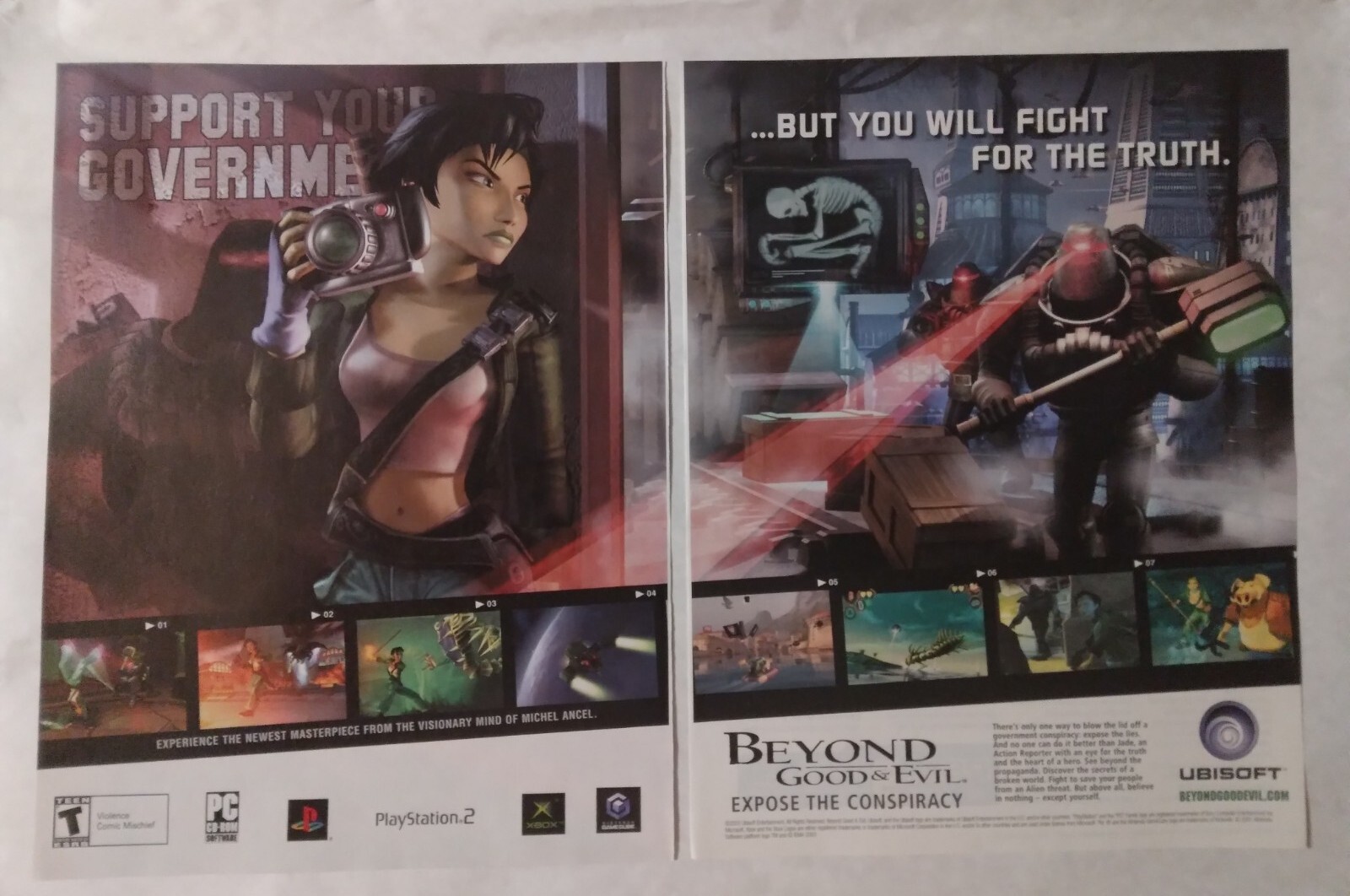 (A) 2003 Video Game Print Ad BEYOND GOOD & EVIL 11″ × 16″ PC PS2 XBOX GAMECUBE