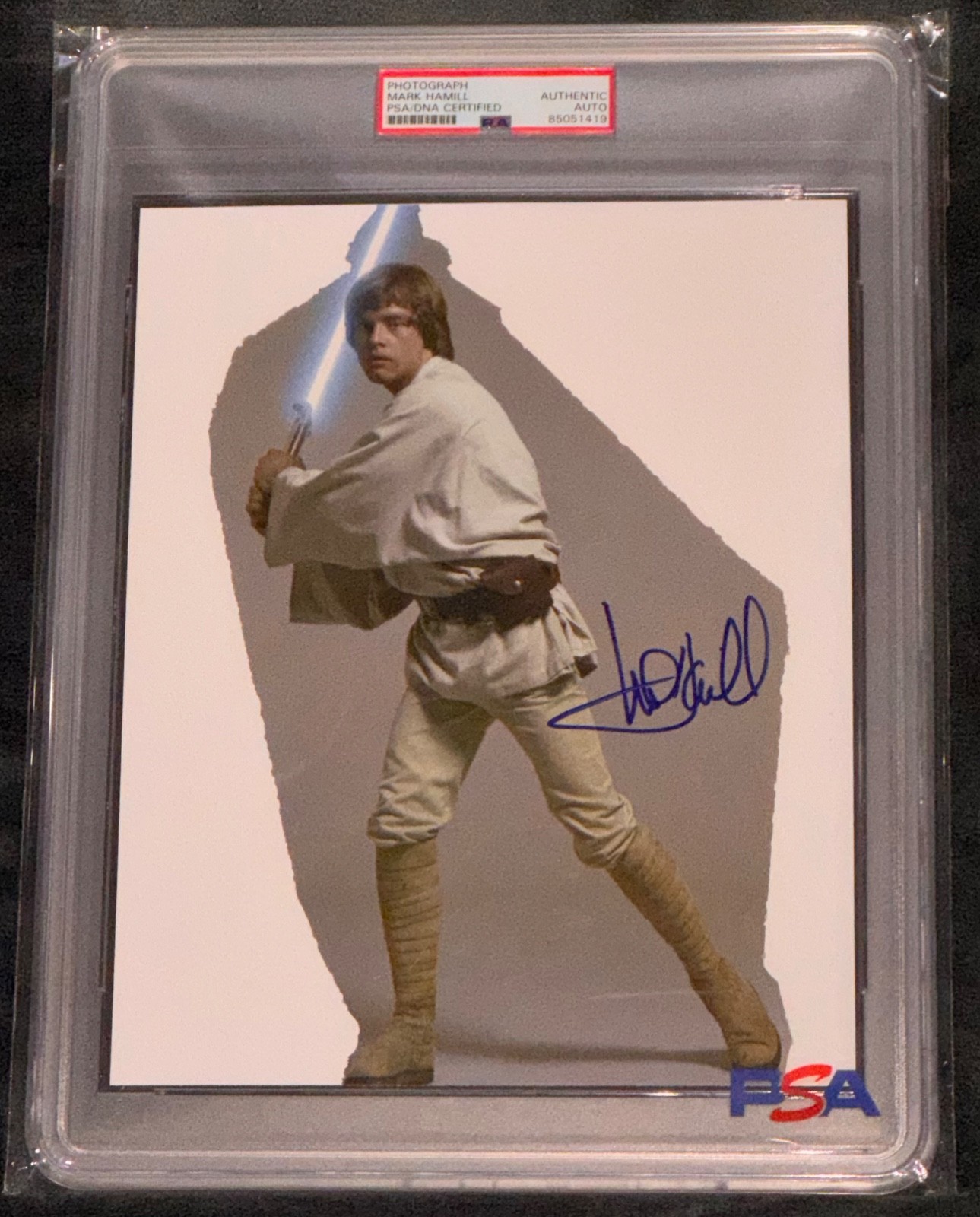 Signed Mark Hamill Photo Star Wars Autographed Jedi Luke w/Lightsaber Auto PSA