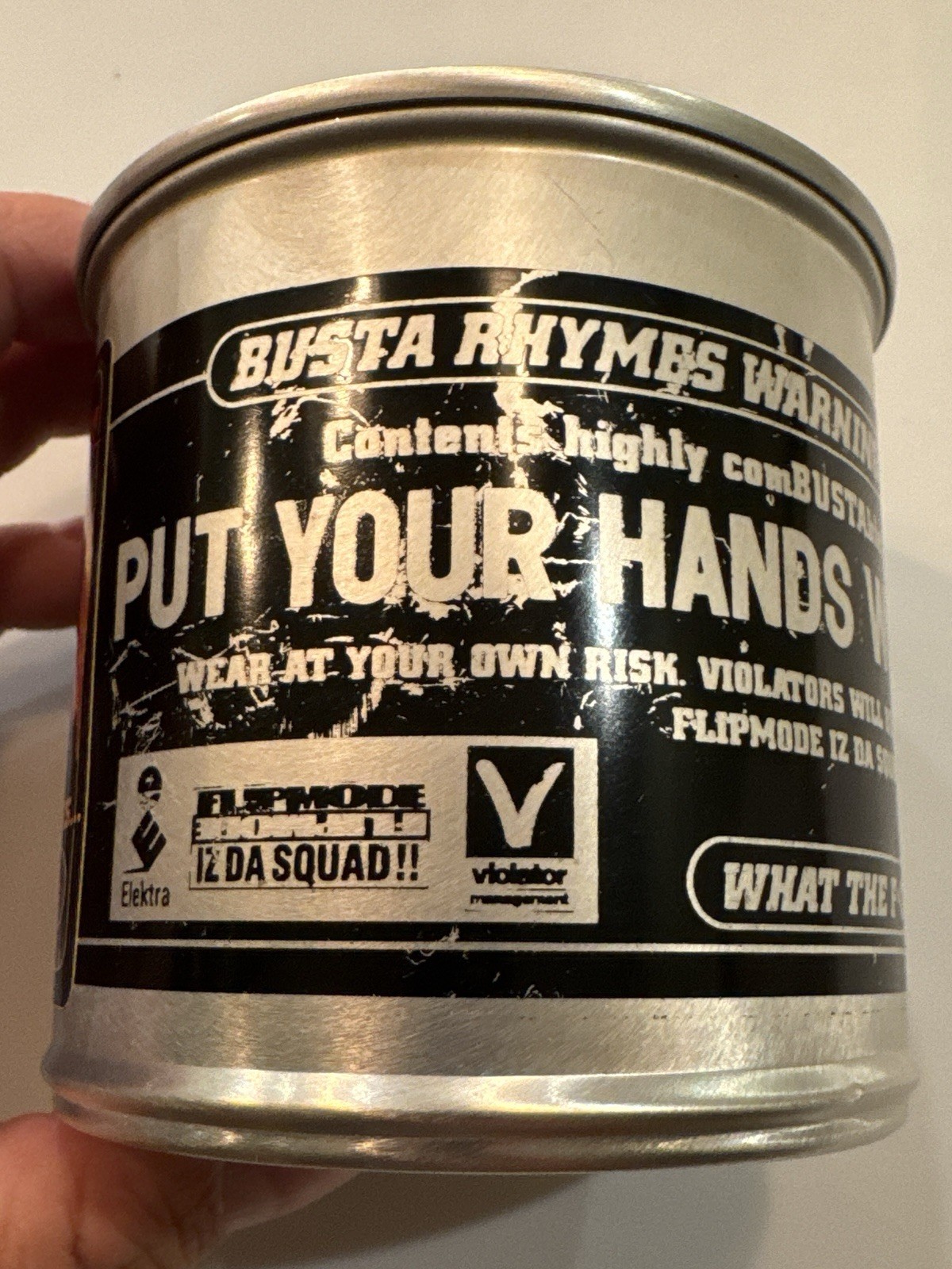 Busta Rhymes When Disaster Strikes 1997 Promo Tin Hip Hop Rap Memorabilia