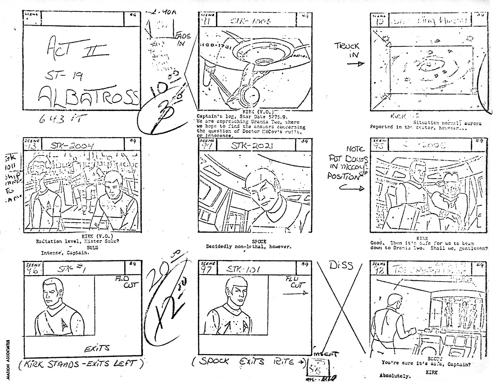 Animated Star Trek “Albatross” Script, Storyboard, Model Sheets – Reprint