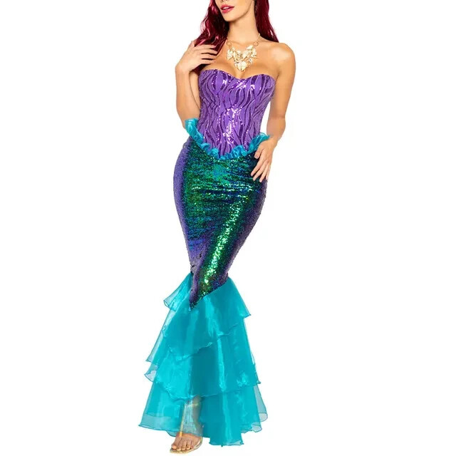 Anime Sexy Mermaid Ariel Princess Costumes Adult Women Halloween size S,M,L,XL