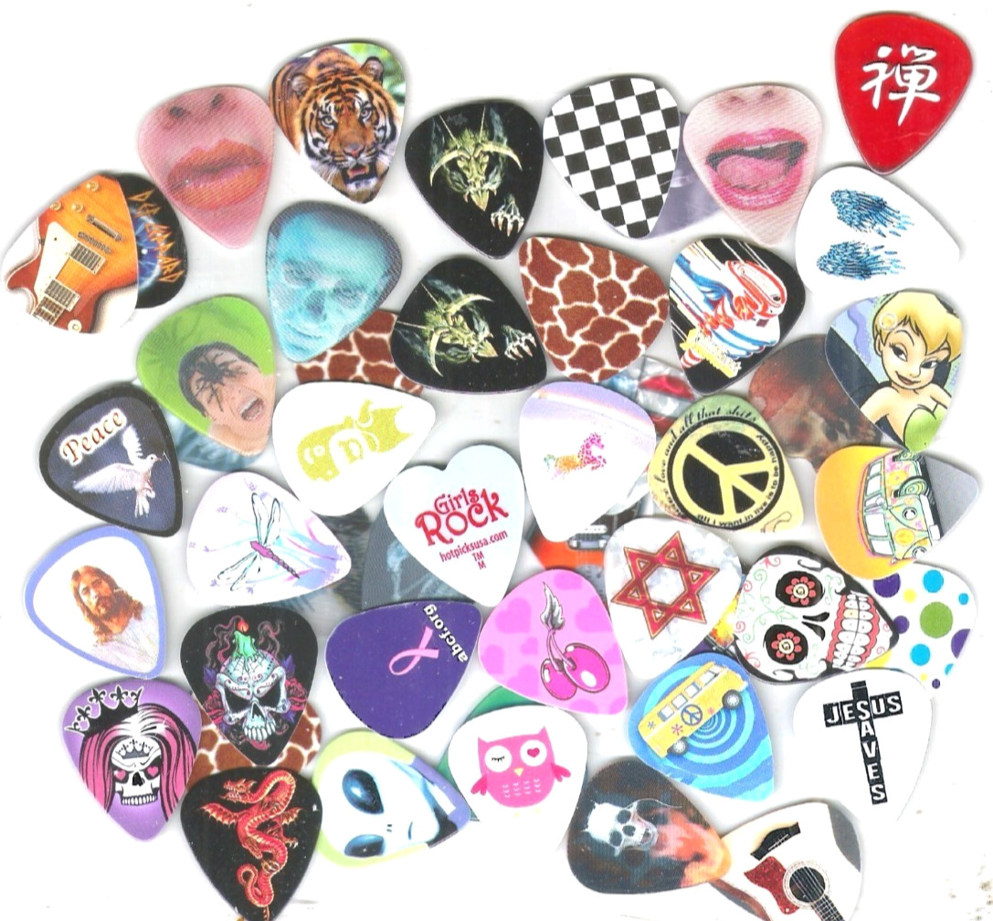 10 Guitar Picks Mixed Name Brands, Variety..(Thin, Med, Heavy)”FREE SHIPPING”