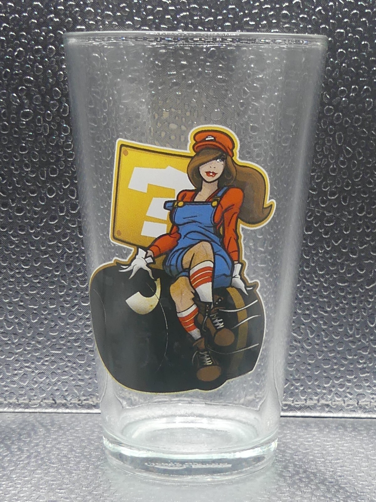Super Mario Bombshell Female Bullet Question Mark Gaming Think Geek Pint Glass
