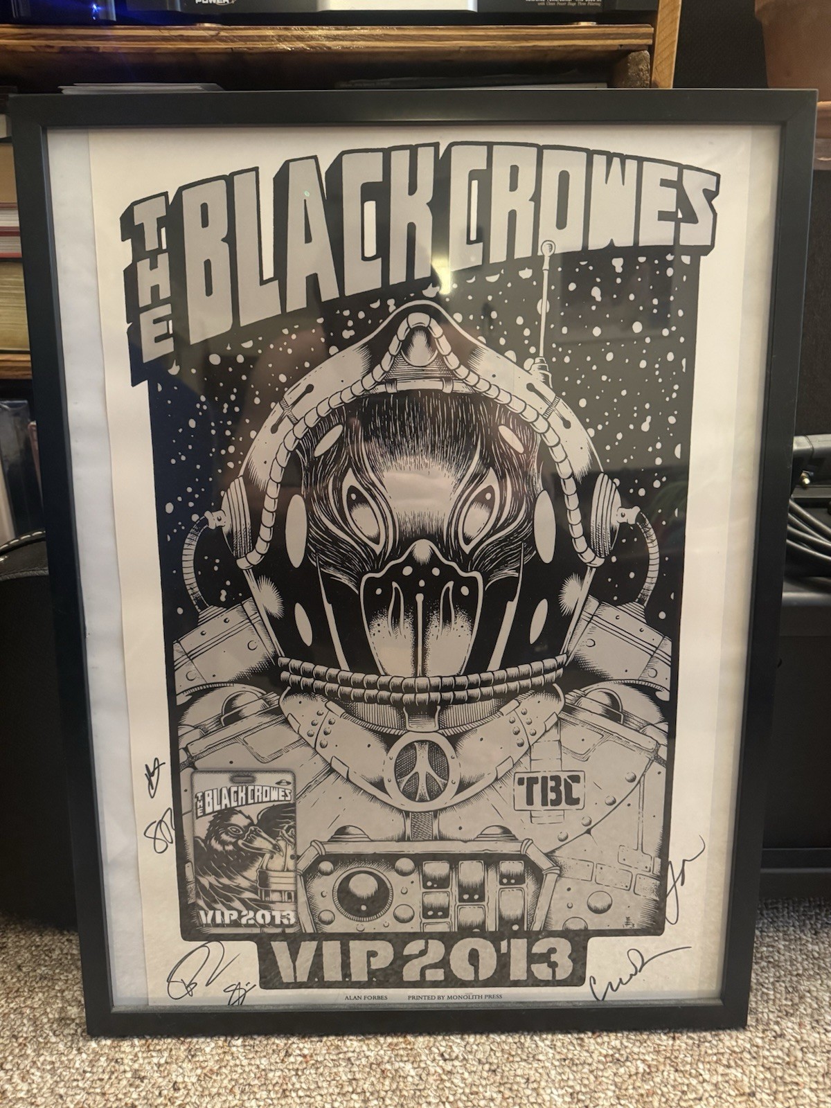 The Black Crowes VIP 2013 Signed Tour Poster w/ Holographic Tour Laminate 16×24