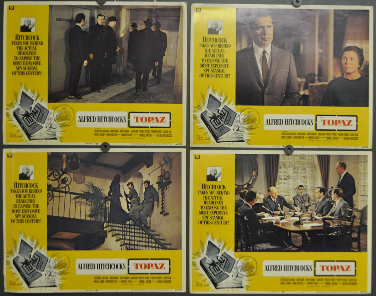 TOPAZ 1969 ORIG 11X14 INT’L LOBBY CARD SET ALFRED HITCHCOCK FREDERICK STAFFORD