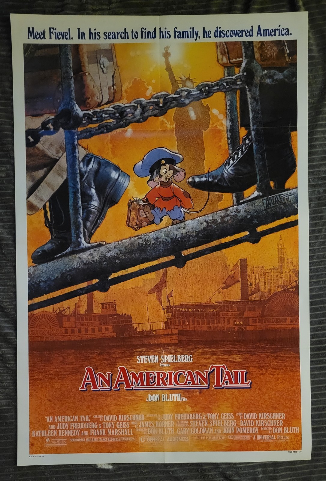 An American Tail Vintage 27×40 SS Original One-sheet Movie Poster Don Bluth RARE
