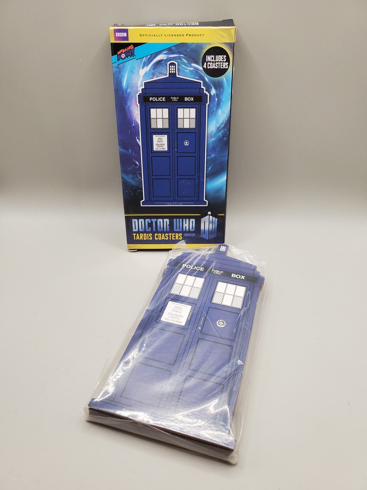 Doctor Who TARDIS Coasters Set of 4 BBC Officially Licensed Sci-Fi TV New Sealed