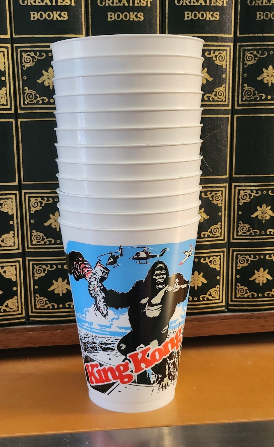 King Kong Promotional Plastic Cups 12 “There Still Is Only One King Kong” 1976