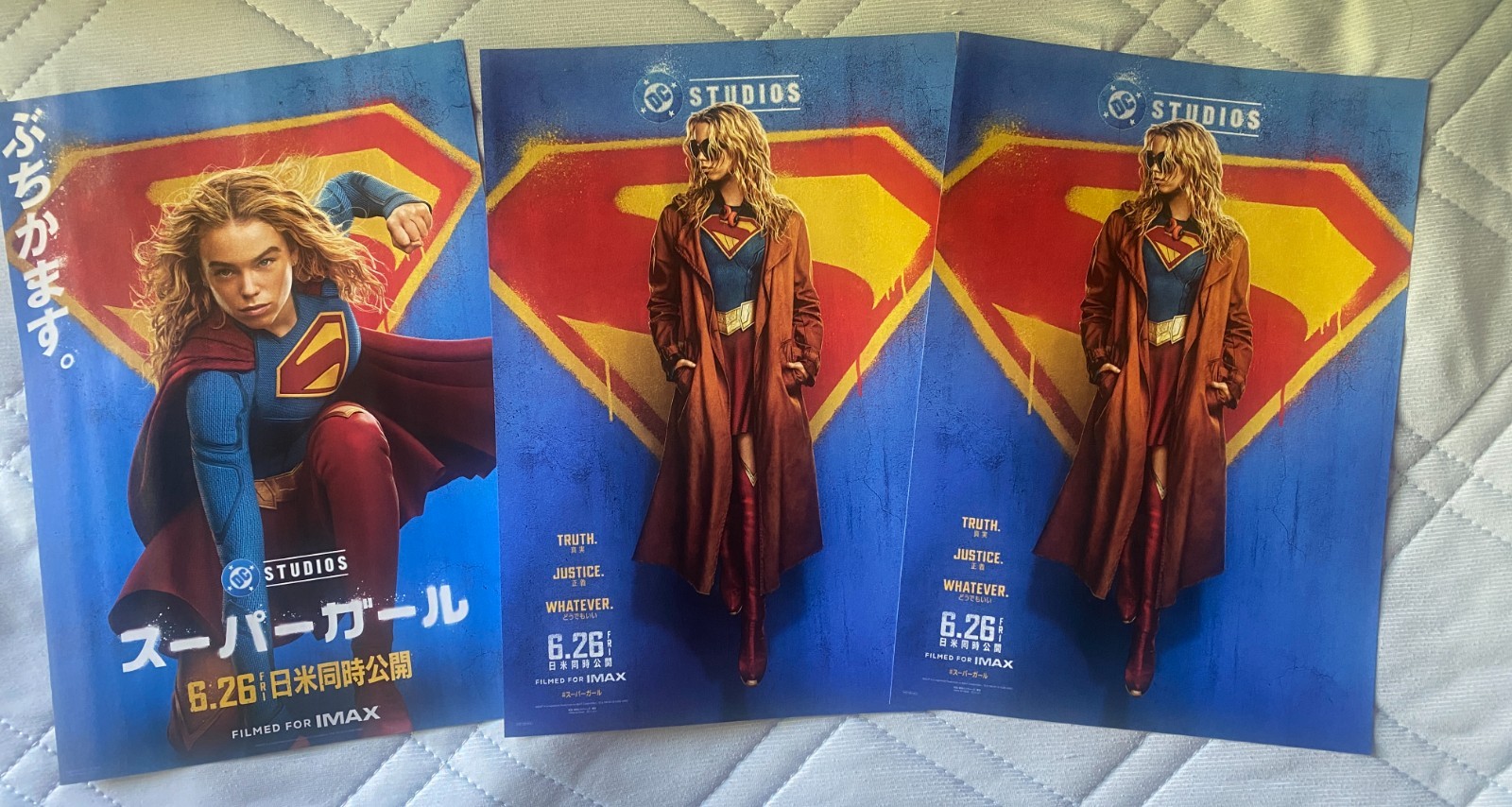 SUPERGIRL 2026 Japan mini-poster flyer x3 Milly ALCOCK DC SUPERMAN Batman MINT!