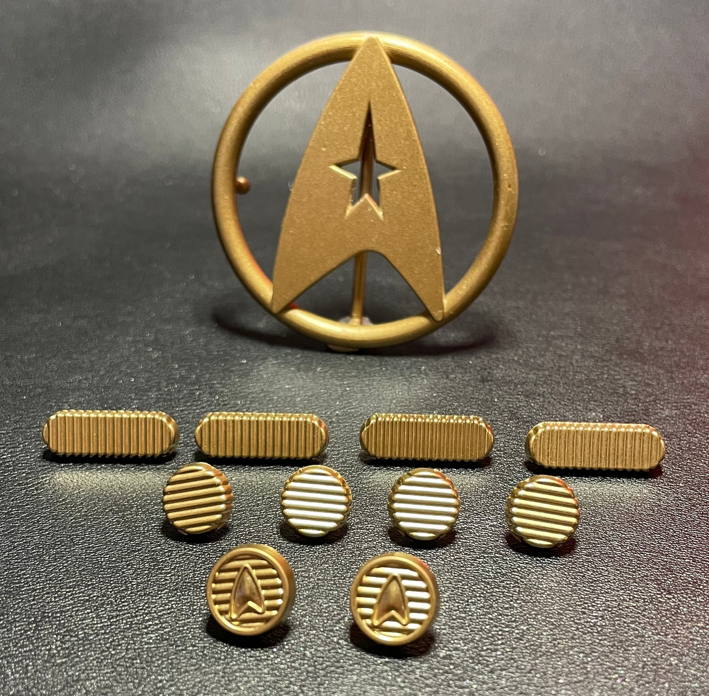 *NEW* Metal Naval Trek Pips, Squeaks, and Star Belt Buckle