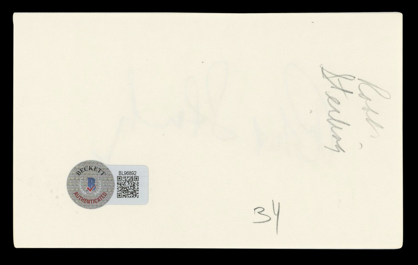 Robert Sterling Roughshod Authentic Signed 3×5 Index Card BAS #BL96892