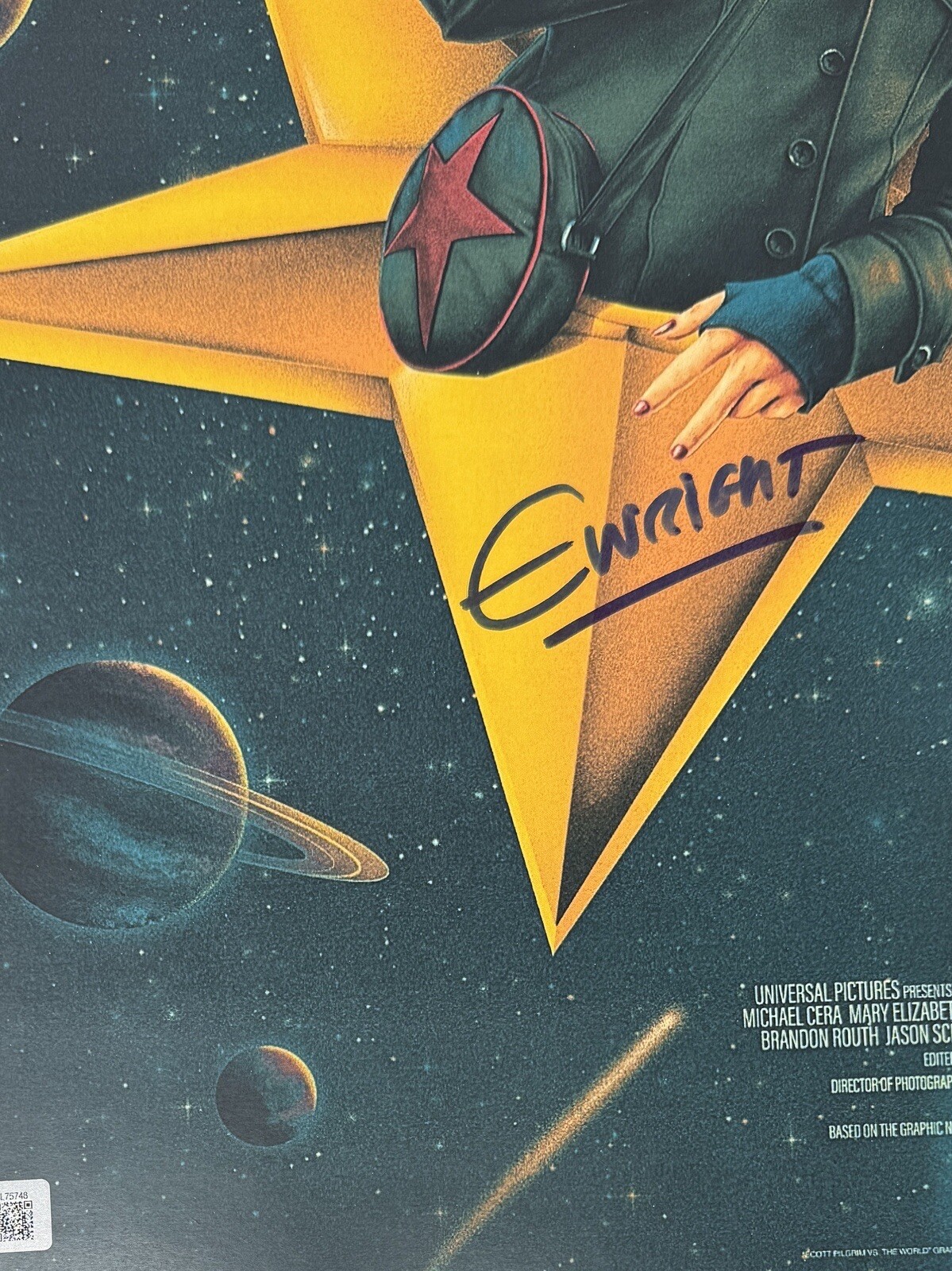 Edgar Wright Signed Autograph Scott Pilgrim vs. the World 12×18 Movie Poster BAS