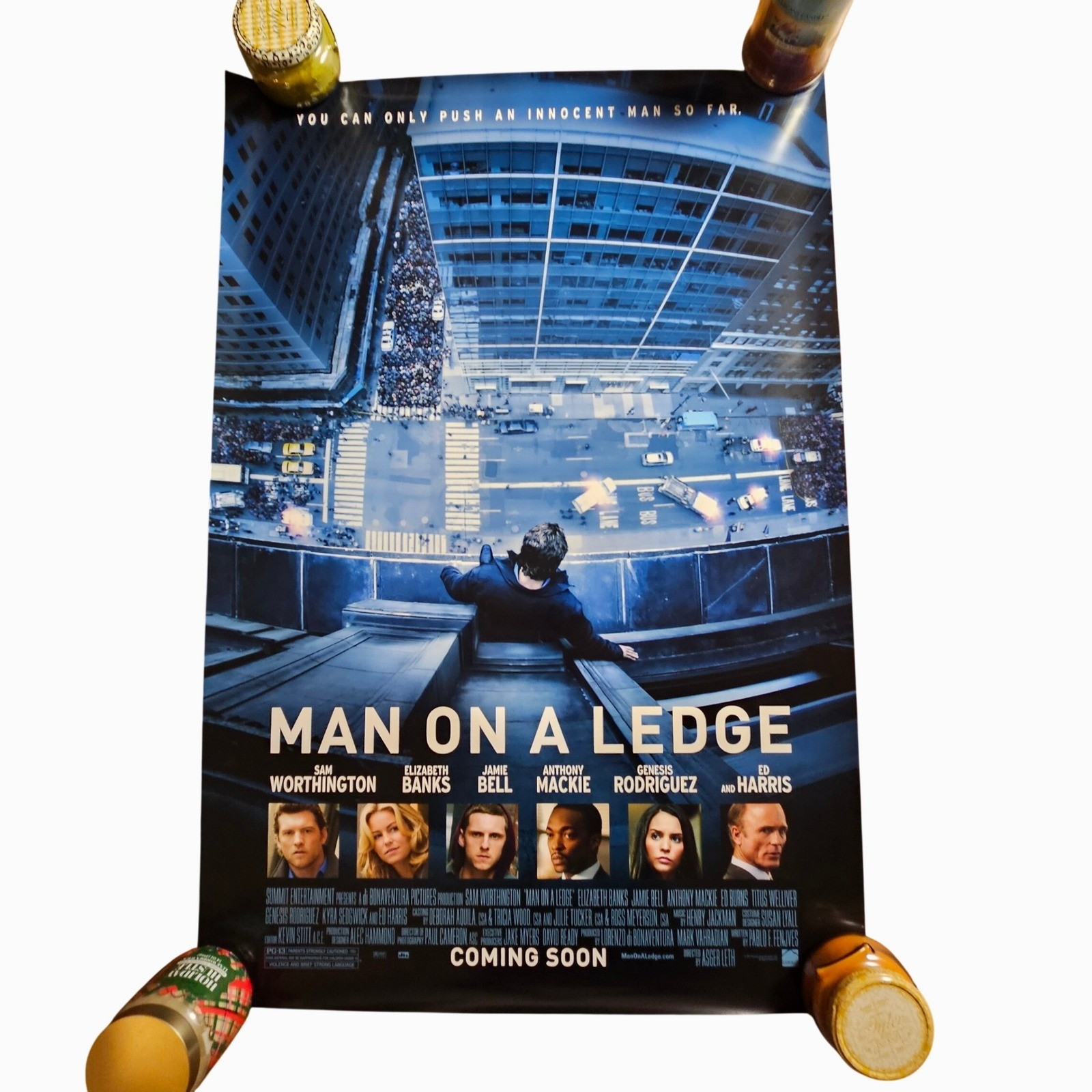 Man on a Ledge 2012 Original Advance Movie Poster 27×40 Sam Worthington D/S