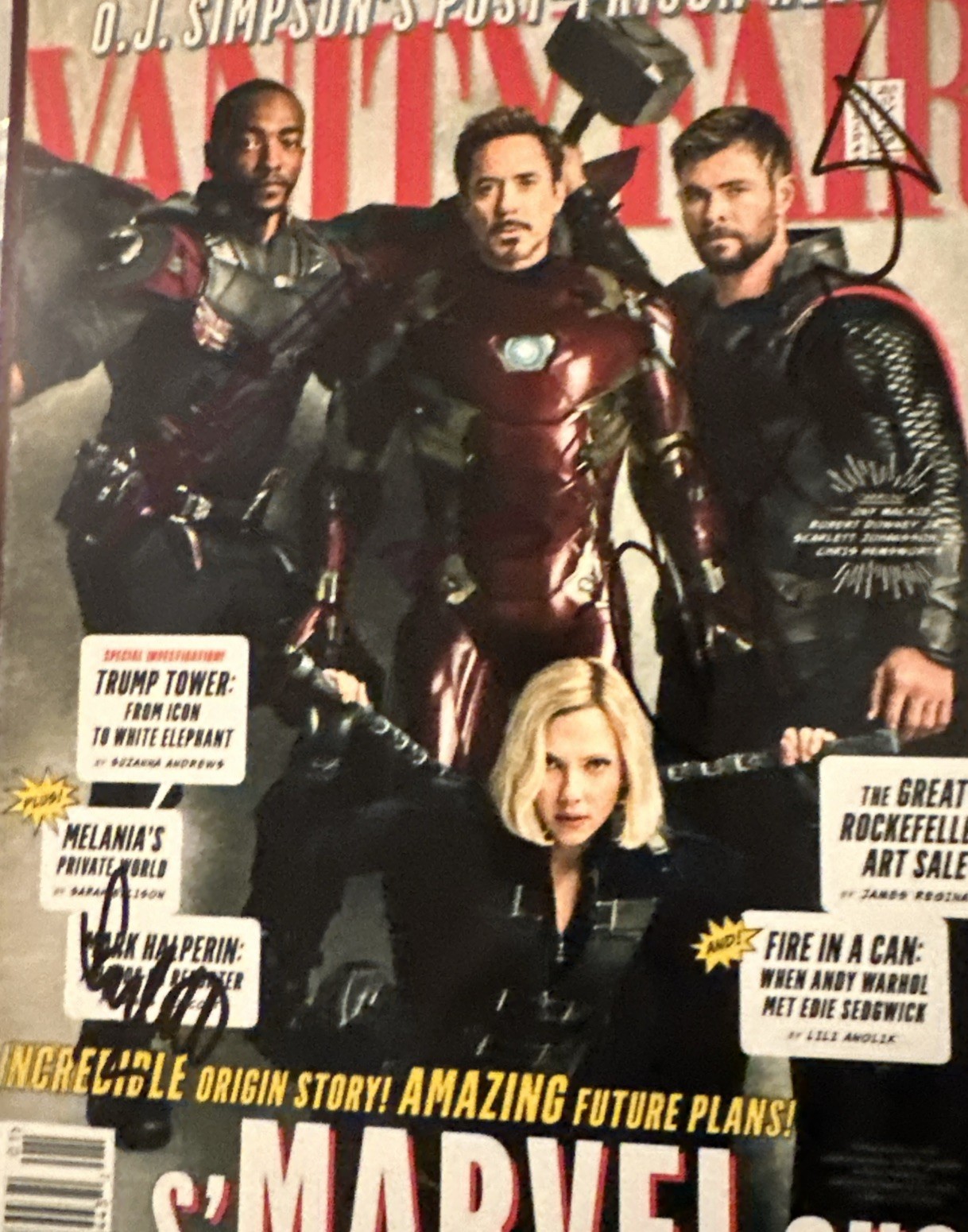 MULTI Signed Autographed Marvel Super Heroes 8X10 Scarlett Johansson, Chris Hemm