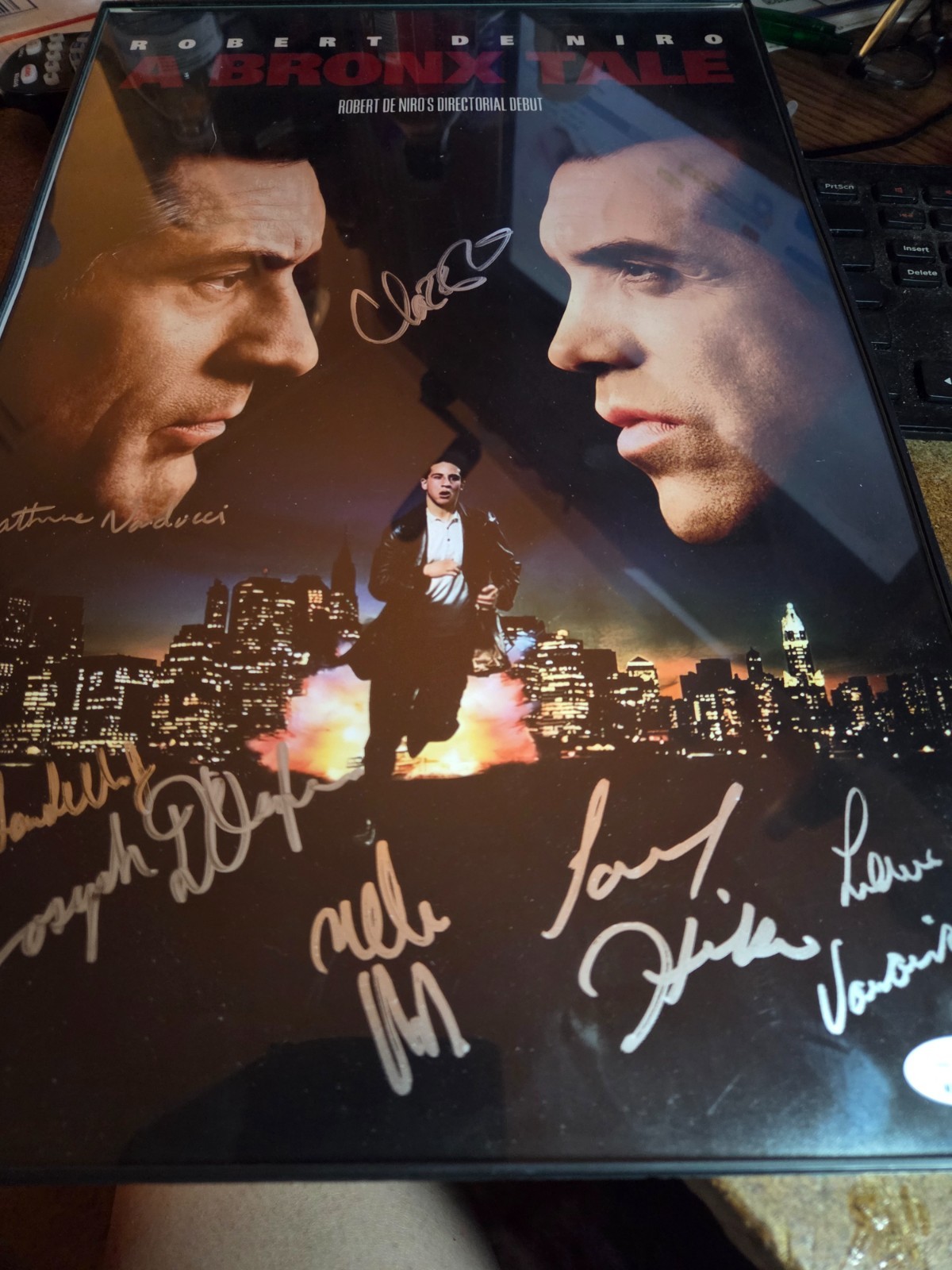 A BRONX TALE FRAMED poster SIGNED by CHAZZ PALMINTERI~KATHERINE NARDUCCI+ 5 JSA
