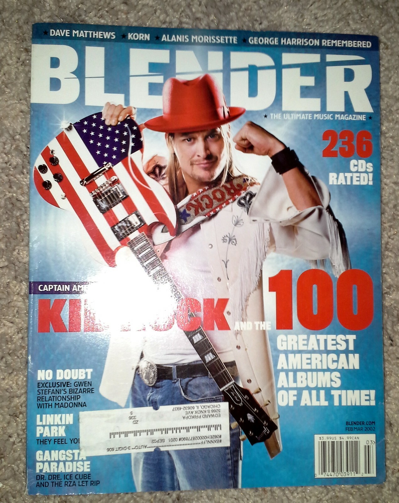 Kid Rock Blender Magazine February/March 2002 Perfect Bound