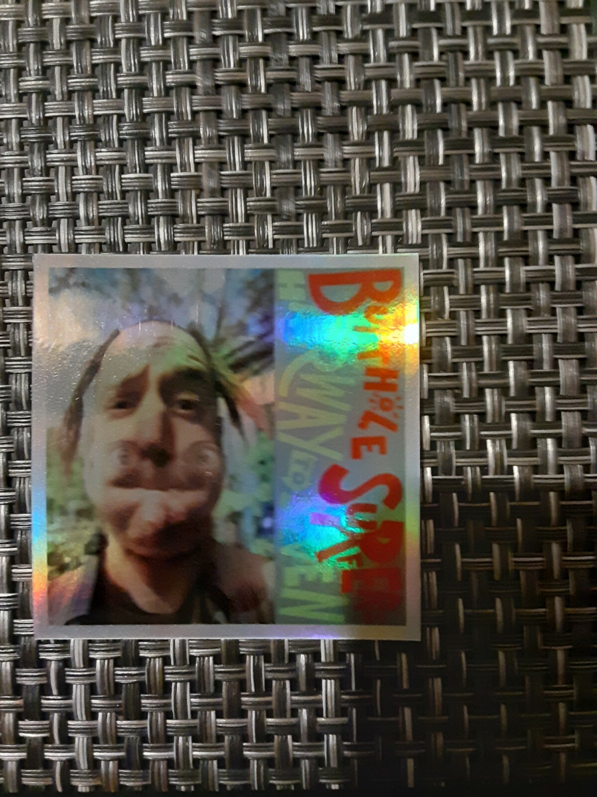 Butthole Surfers Hairway To Steven hologram sticker.1 sticker. 2.5×2.5 inches