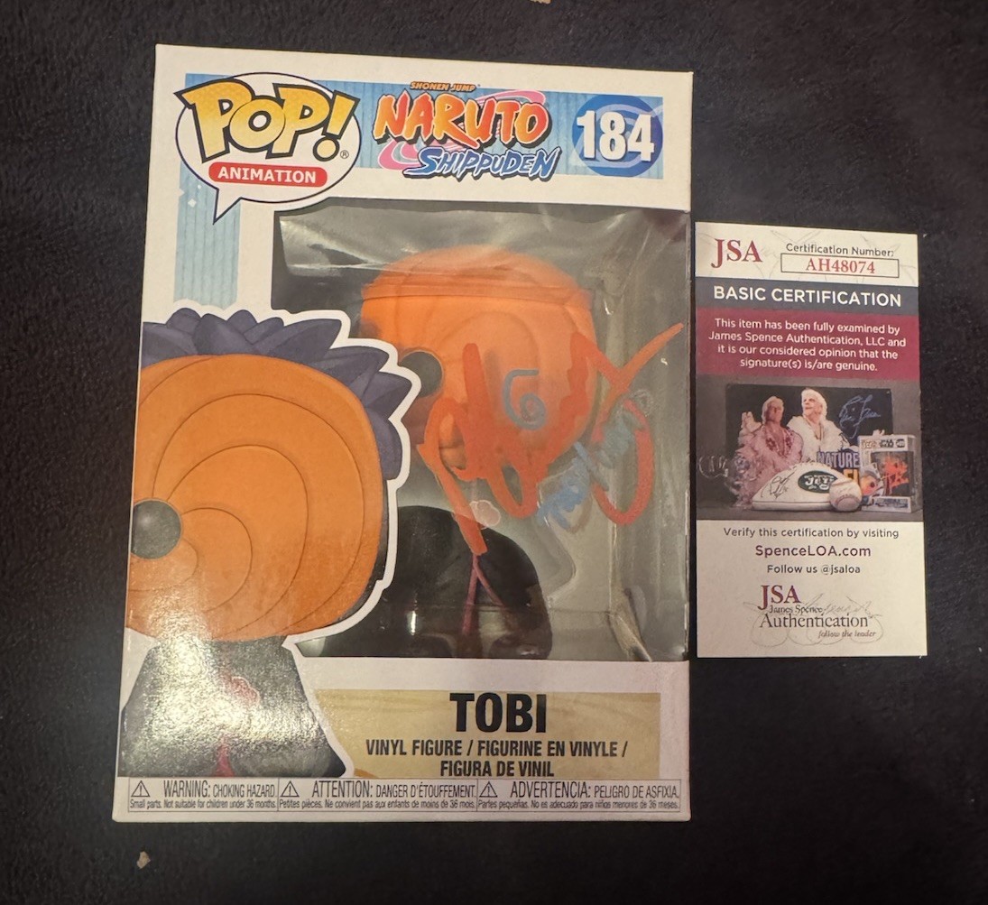 Michael Yurchak SIGNED AUTOGRAPHED Tobi 184 Naruto Shippuden Funko Pop JSA COA