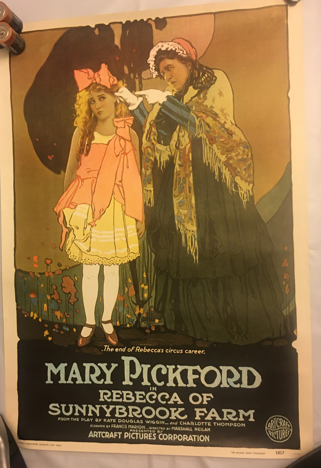Rebecca Of Sunnybrook Farm – Mary Pickford Vintage Movie Film Poster 29×20”