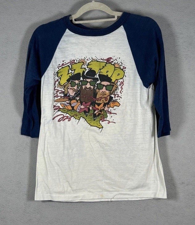 Vintage ZZ TOP Raglan Baseball Tee No Tag Concert T-Shirt