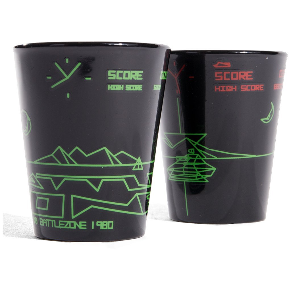 Battlezone 4 Set Lot Shot Glasses First Vitural Reality Tank War Game Brand BFF