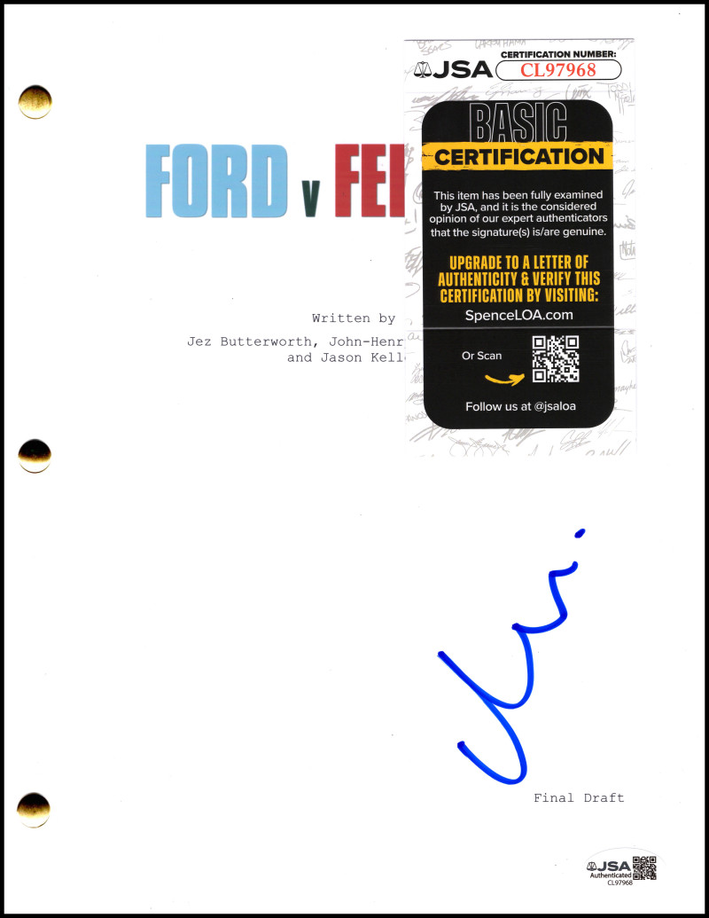 Matt Damon Signed Autograph Ford v Ferrari Movie Script – Carroll Shelby JSA COA