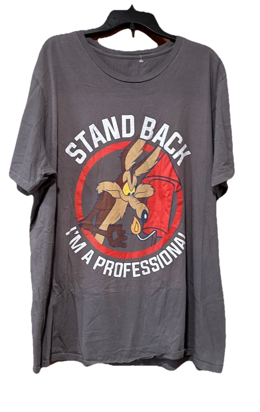Wile E Coyote T Shirt 2XLT Short Sleeve Adult 100% Cotton