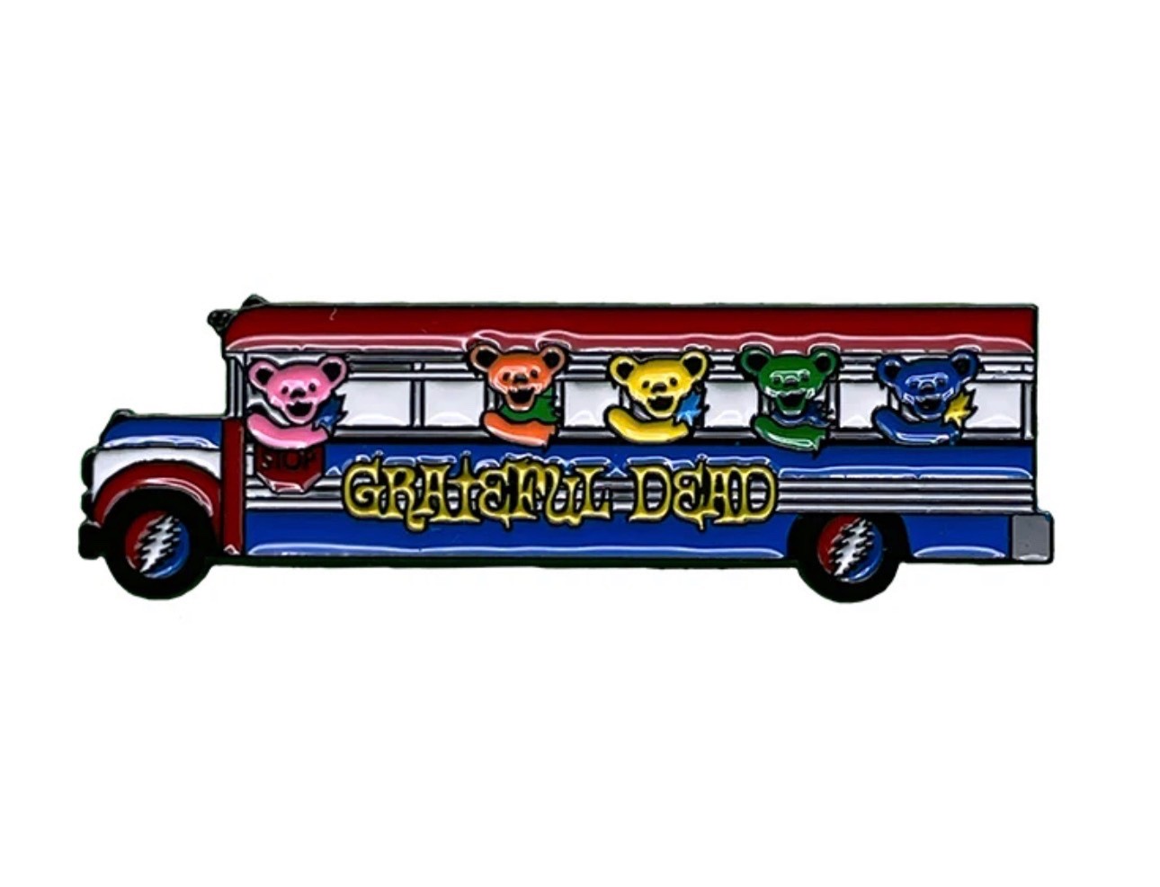 The Grateful Dead Bears Riding the Bus Pin Metal Enamel Pins Memorabilia Logo