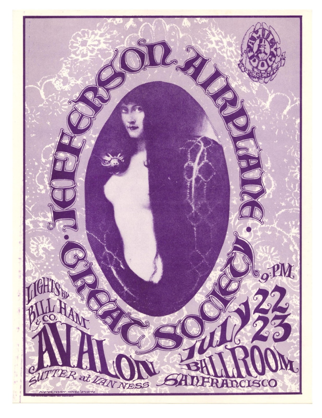 Jefferson Airplane Handbill 1966 Stanely Mouse Alton Kelley Avalon Ballroom FD17