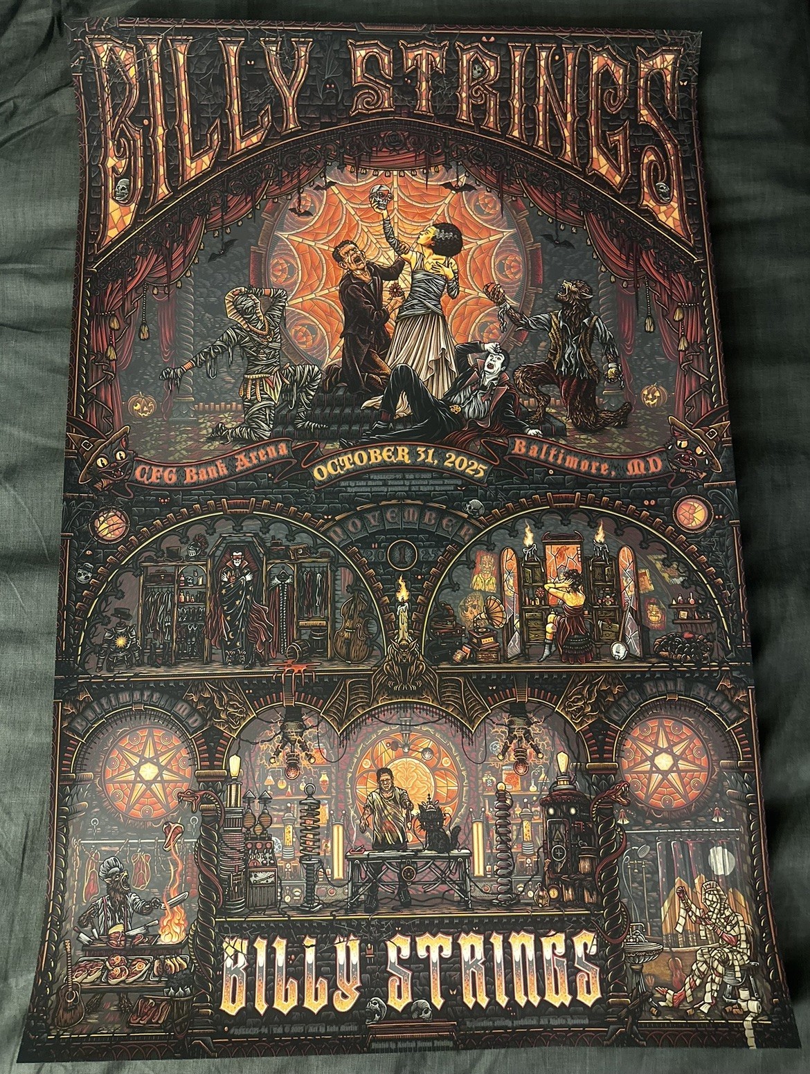 Billy Strings Luke Martin Poster UNCUT Signed Baltimore 10/31-11/1 Regular