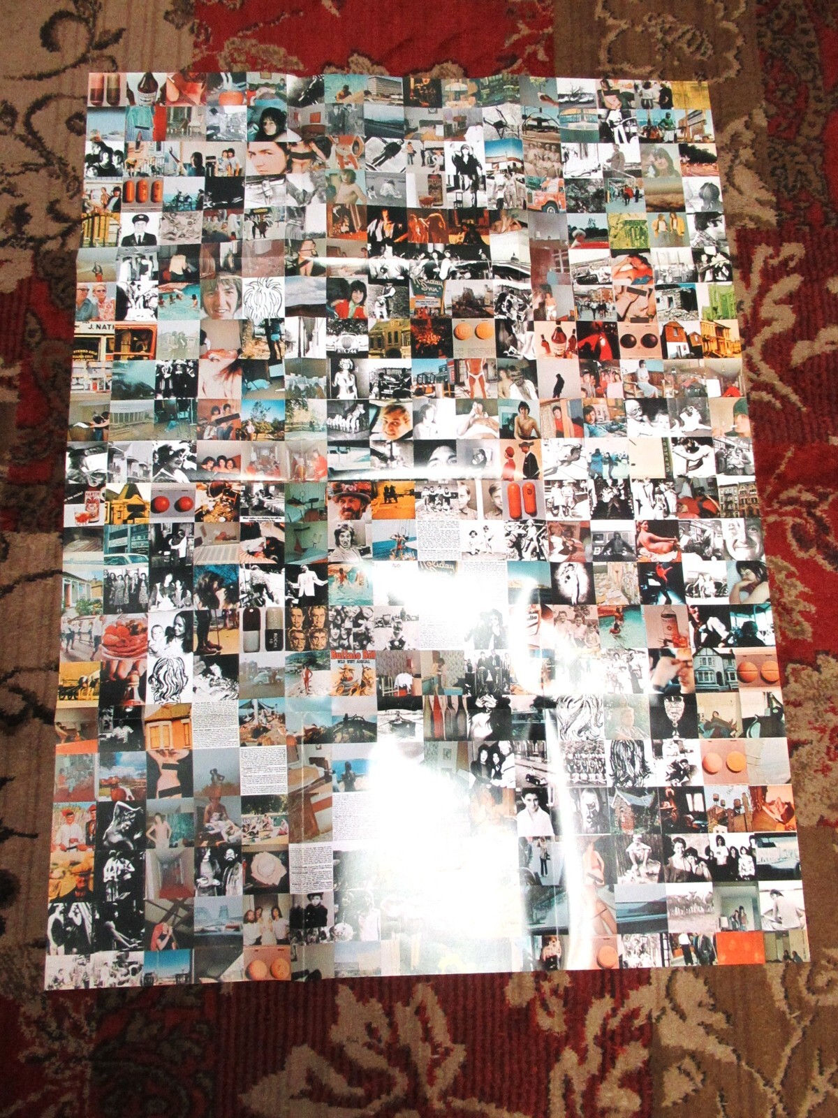 RARE VINTAGE 70’S ROD STEWART AND FACES FOLD OUT COLLAGE POSTER 43″ X 31.5″