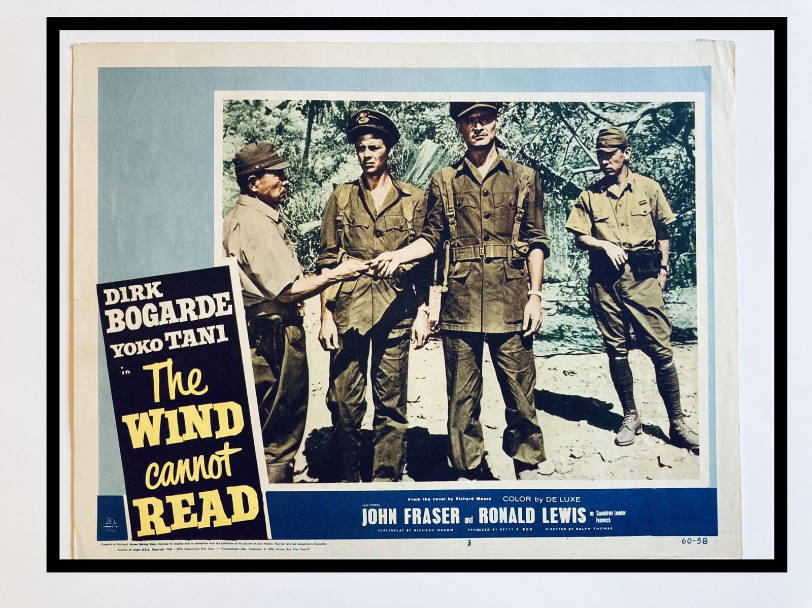 Vtg Orig Movie Theater Lobby Card The Wind Cannot Read 1958 Dirk Bogarde 11×14