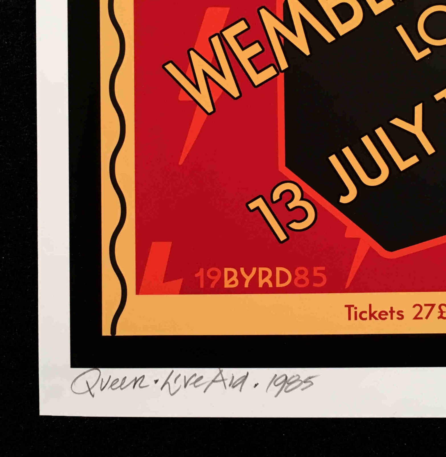 QUEEN Poster Live Aid 1985 Wembley Arena Hand-Signed Tribute David Byrd S/N COA
