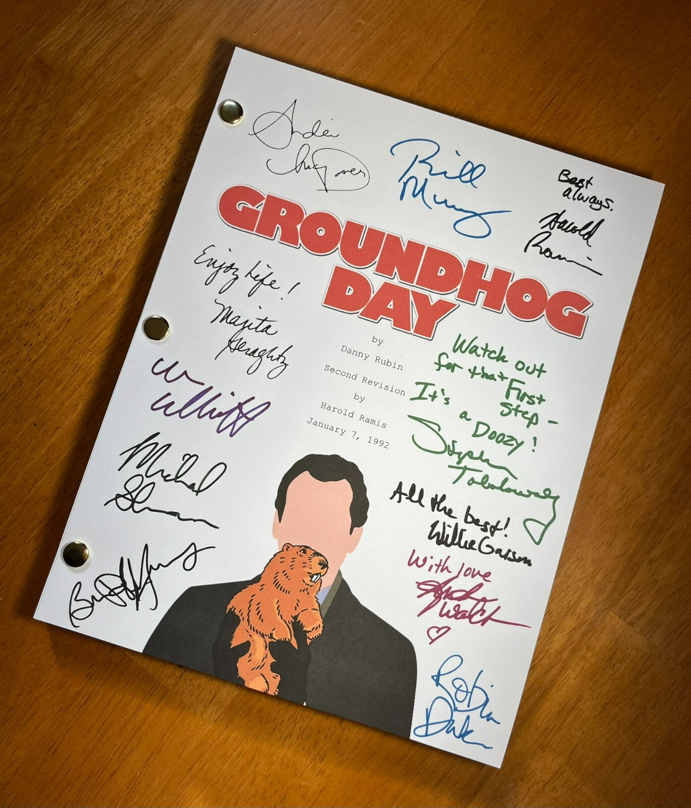 Groundhog Day Script Cast-Signed – Autograph Reprints – 126 Pages