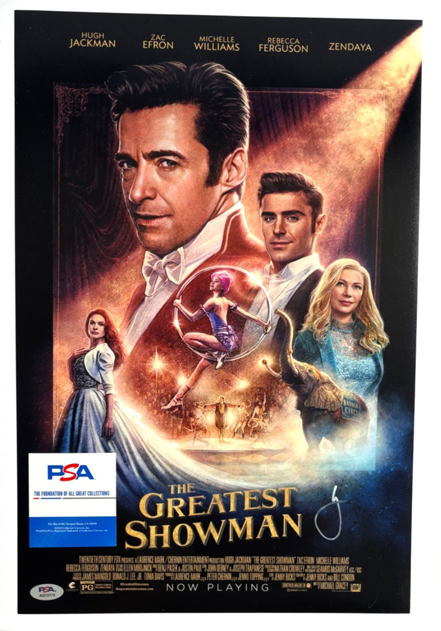HUGH JACKMAN SIGNED THE GREATEST SHOWMAN 12X18 MOVIE POSTER PHOTO PT BARNUM PSA