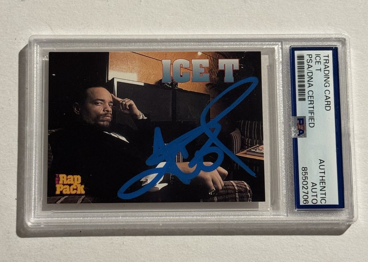 1991 Premier Rap Pack Ice T SIGNED AUTO #50 VERY RARE RAPPER ACTOR PSA