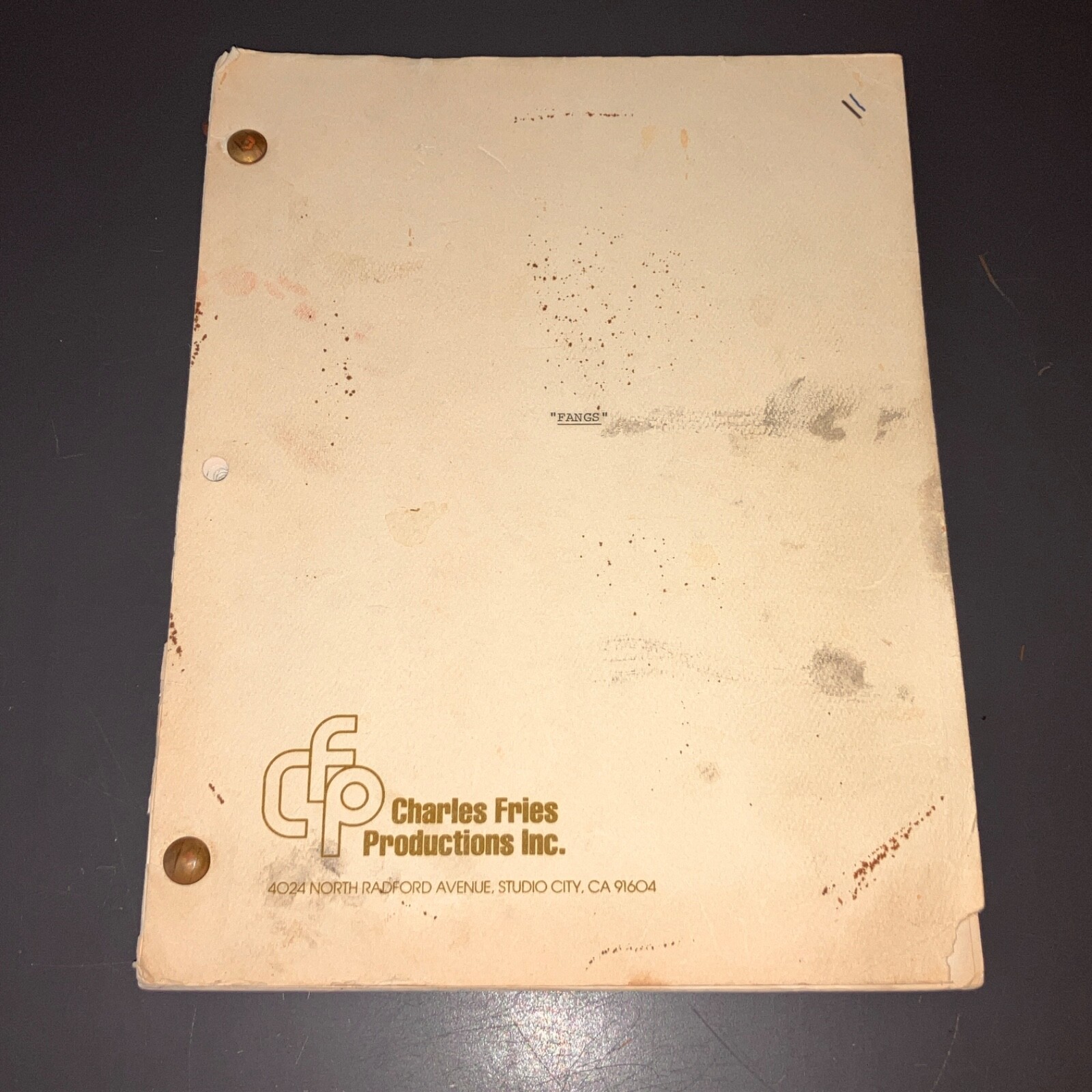 FANGS Original 1970s Killer-Animal Horror Script Post-Jaws COA
