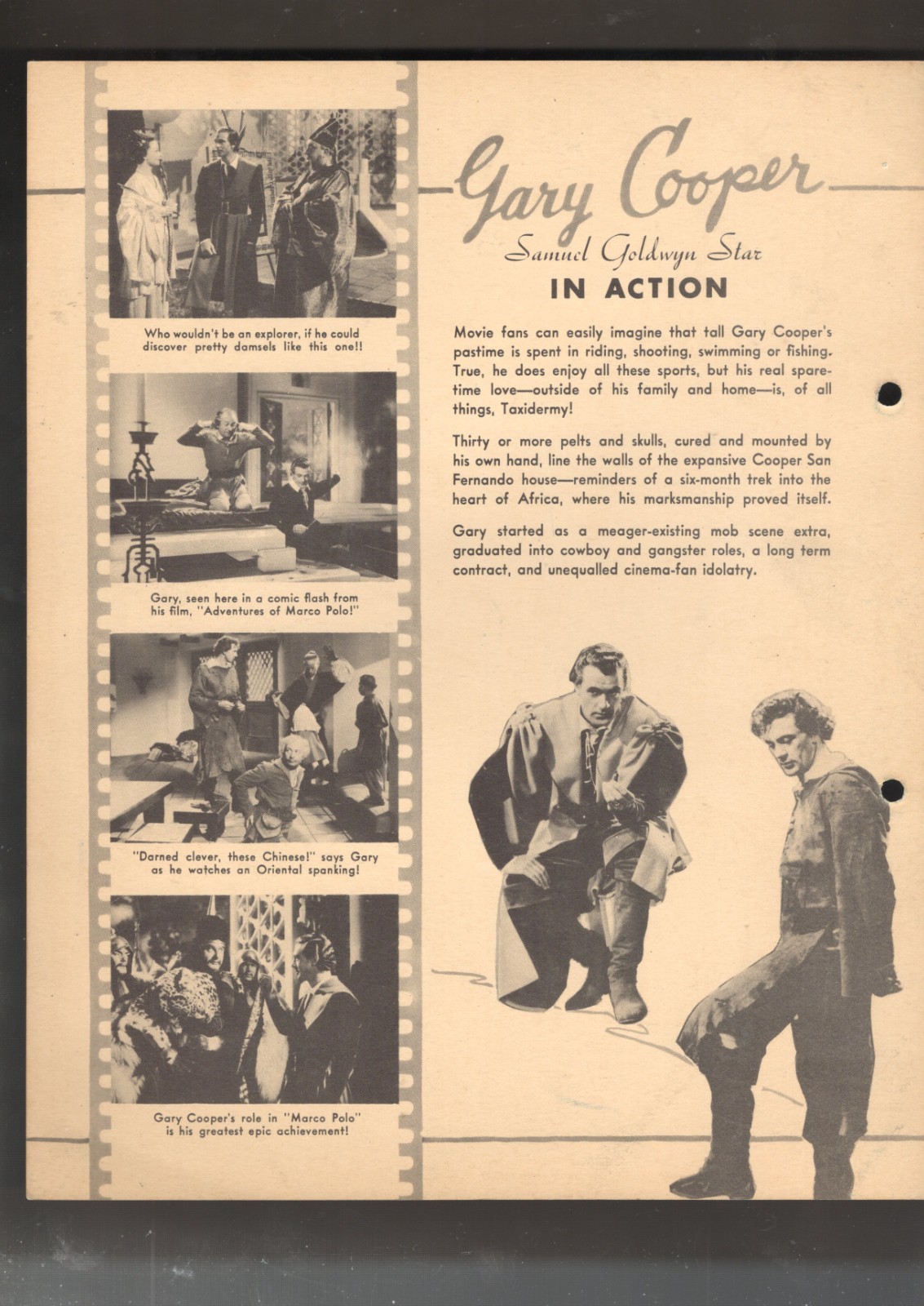 1938 DIXIE PREMIUM PICTURE GARY COOPER ACTOR AUTHENTIC