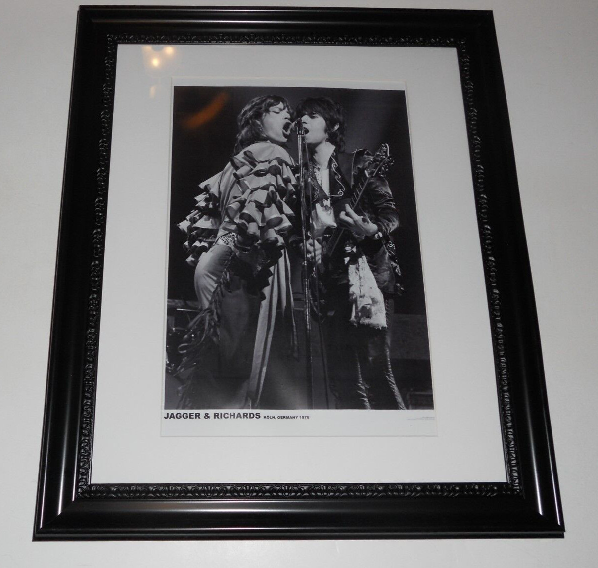 Large Framed Mick Jagger / Keith Richards 1976 Germany Rolling Stones 24″ x 20″