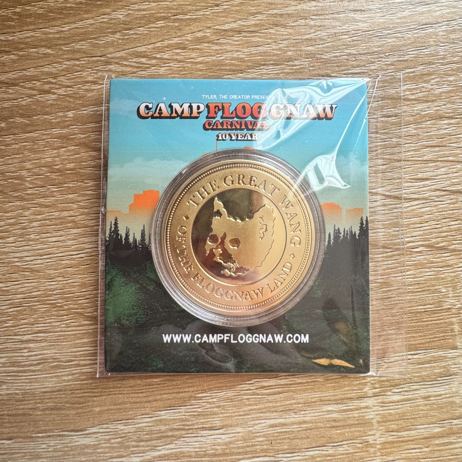 Camp Flog Gnaw 2024 10 Year Anniversary Collectable Gold Coin