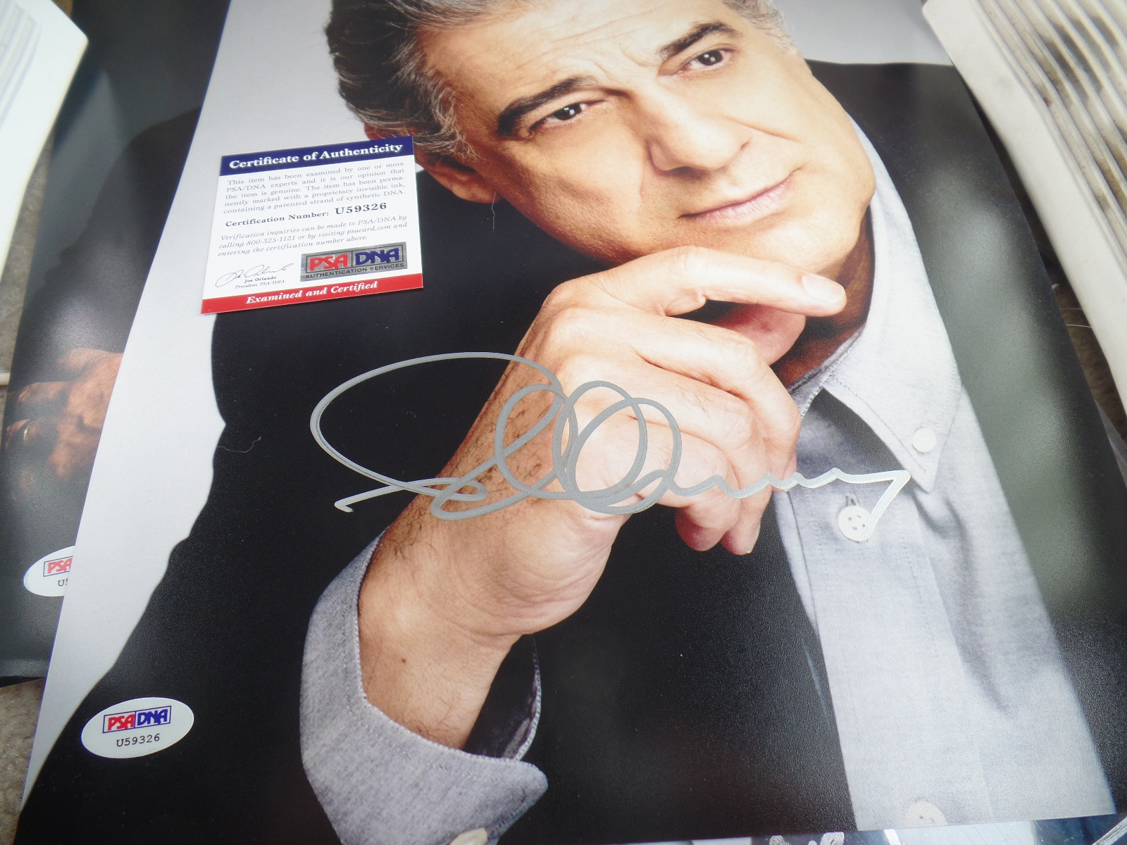 Placido Domingo PSA/DNA COA autograph SILVER INK 11×14 signed 3 Three TENORS