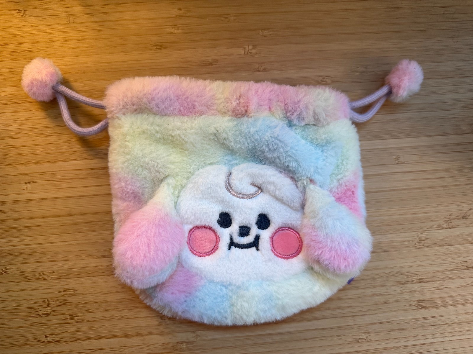 Offical BTS BT21 Baby Rainbow Chimmy Drawstring Pouch BRAND NEW