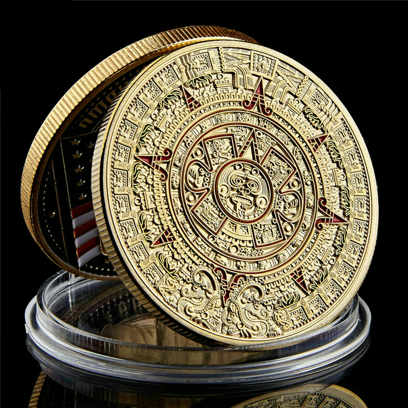 Mayan Aztec Calendar Gold Coin Mexico Gifts & Souvenirs Challenge Coins
