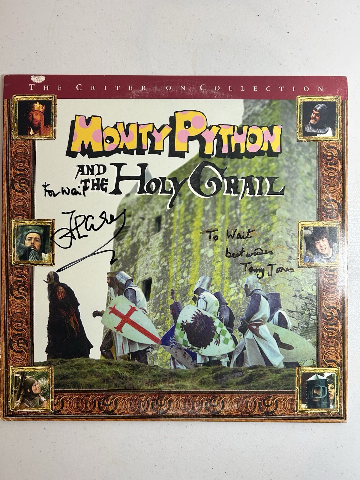 SIGNED Monty Python Holy Grail LaserDisc John Cleese & Terry Jones + Photo Proof