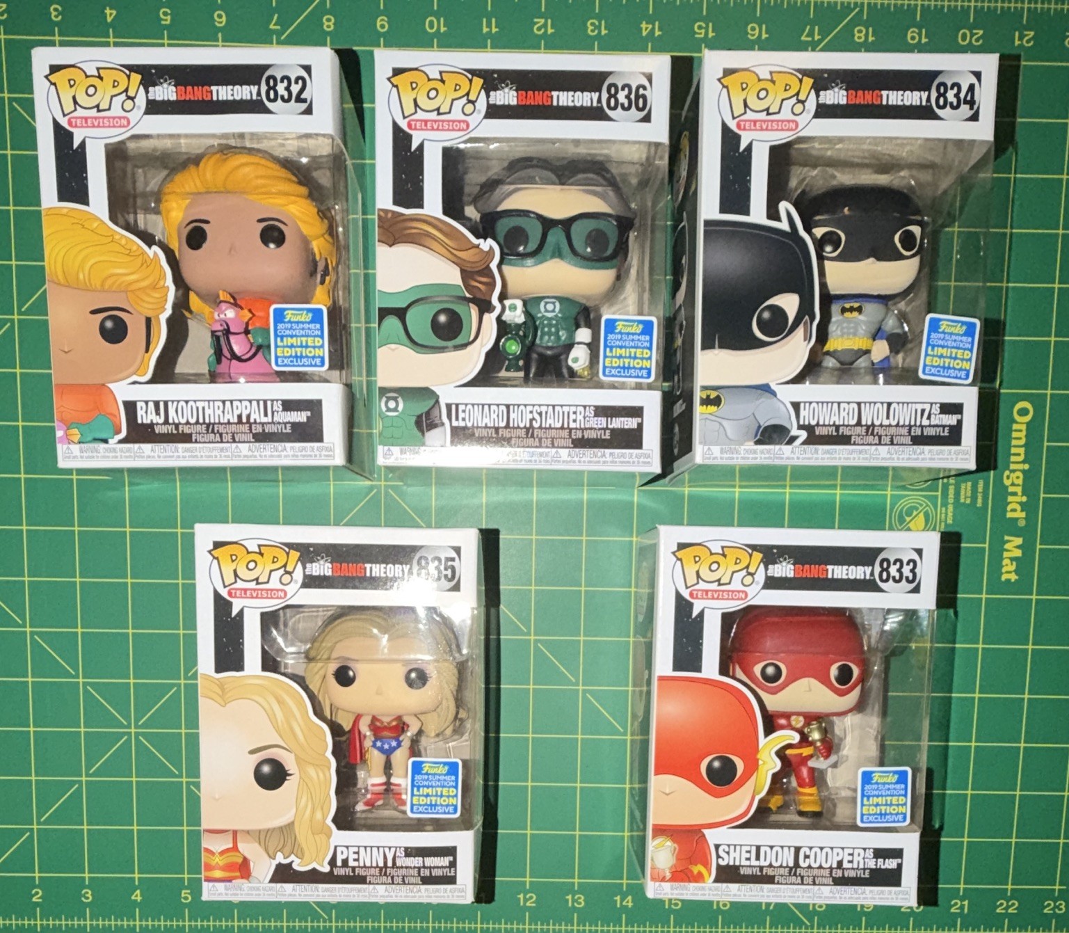 Funko Pop! Television The Big Bang Theory 2019 Summer Convention Set Lot of 5