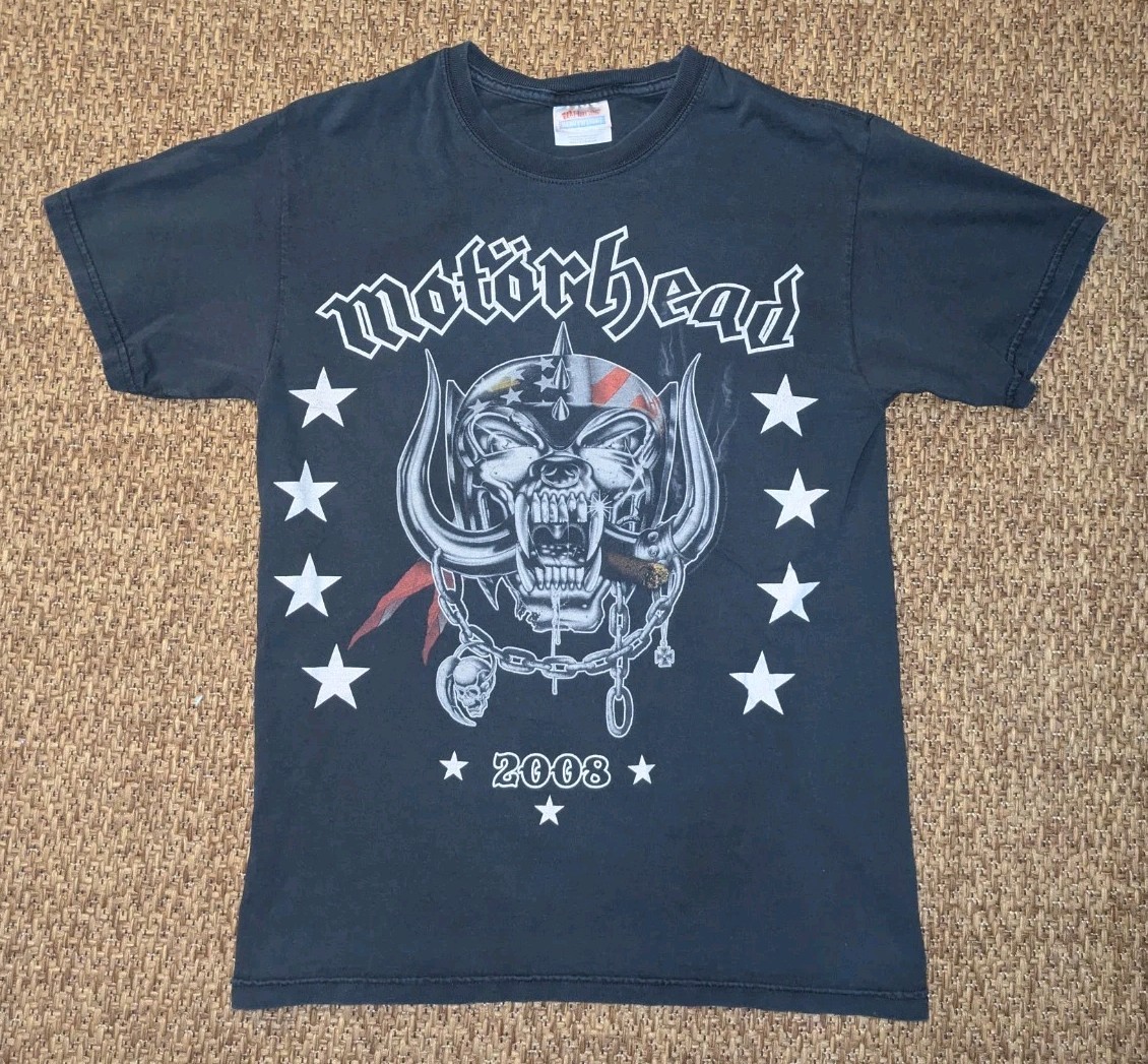 Vintage 2008 Motorhead USA Roadwork Tour Metal Rock Punk Band Tee T Shirt Size S