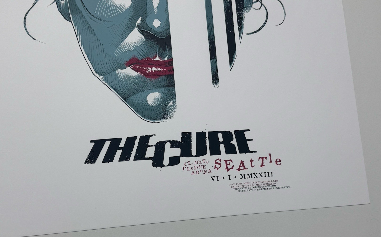 The Cure Poster Seattle Climate Pledge Arena 2023 Official Silkscreen Lmtd Edtn