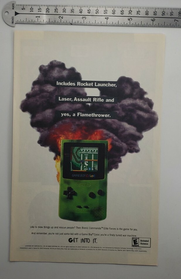 Vintage Bionic Commando Video Game RARE Print Advertisement